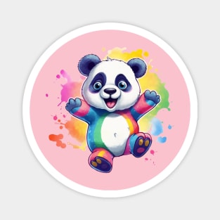 Rainbow Panda Magnet